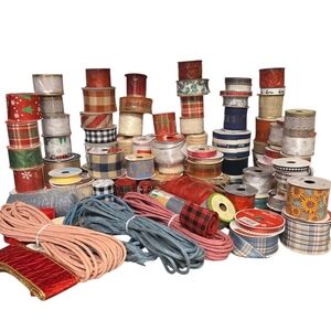 HUGE Bundle Of Ribbon. 90% Brand New. From MICHAELS, COSTCO And Dollar Store